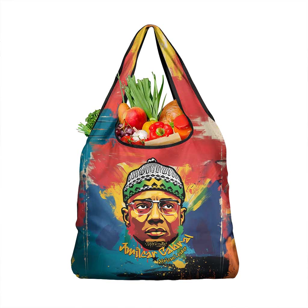 Amilcar Cabral Grocery Bag Armed Activist Quote Raised Fist African Liberation Tribute - Colorful Paint Stroke - Wonder Print Shop