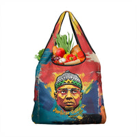 Amilcar Cabral Grocery Bag Armed Activist Quote Raised Fist African Liberation Tribute - Colorful Paint Stroke - Wonder Print Shop