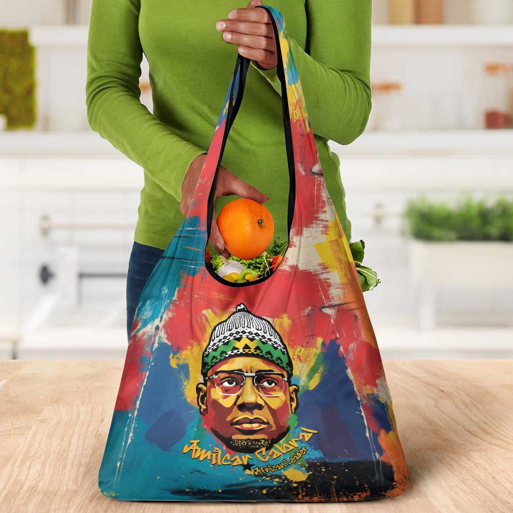 Amilcar Cabral Grocery Bag Armed Activist Quote Raised Fist African Liberation Tribute - Colorful Paint Stroke - Wonder Print Shop