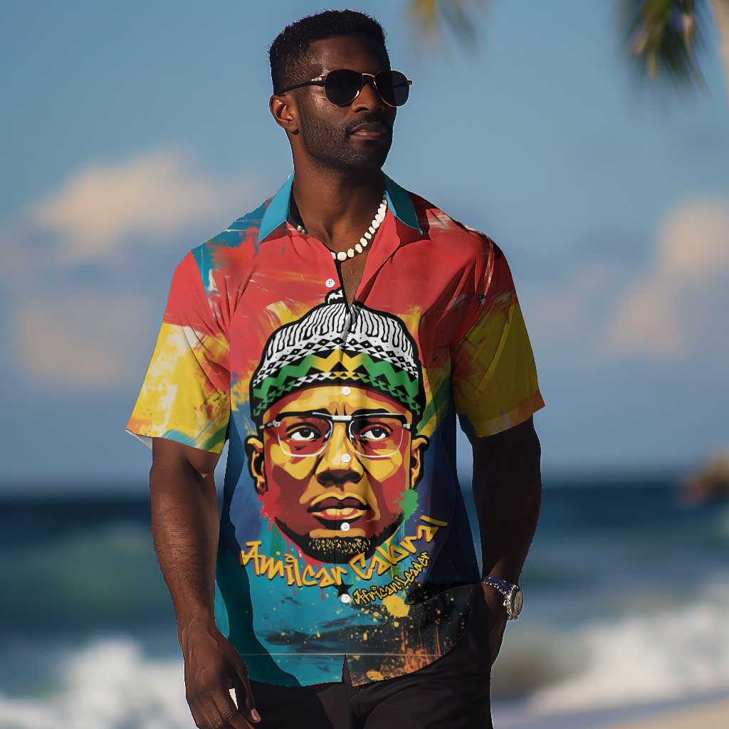 Amilcar Cabral Hawaiian Shirt Armed Activist Quote Raised Fist African Liberation Tribute - Colorful Paint Stroke - Wonder Print Shop