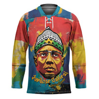Amilcar Cabral Hockey Jersey Armed Activist Quote Raised Fist African Liberation Tribute - Colorful Paint Stroke - Wonder Print Shop