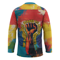 Amilcar Cabral Hockey Jersey Armed Activist Quote Raised Fist African Liberation Tribute - Colorful Paint Stroke - Wonder Print Shop