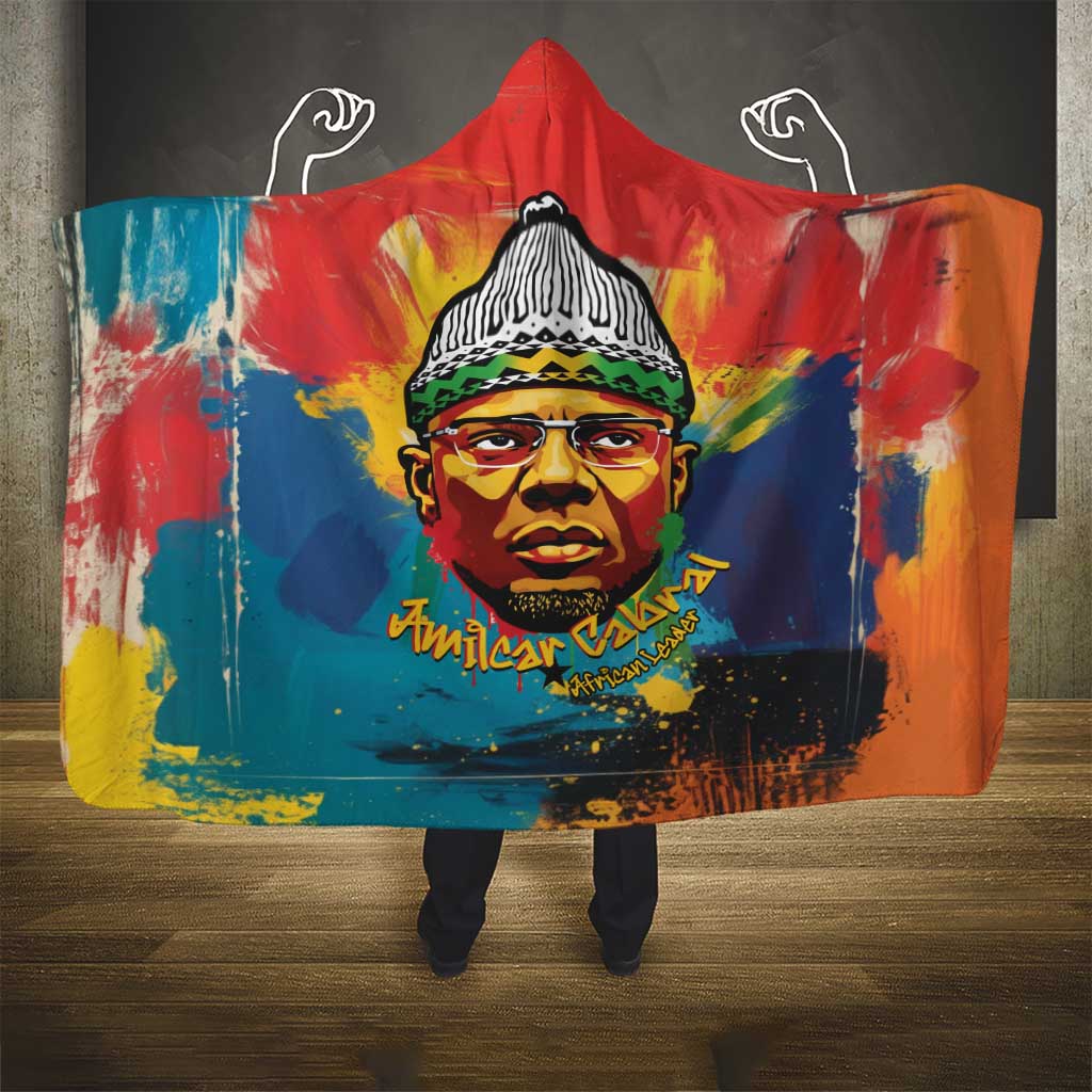 Amilcar Cabral Hooded Blanket Armed Activist Quote Raised Fist African Liberation Tribute - Colorful Paint Stroke - Wonder Print Shop