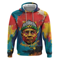 Amilcar Cabral Hoodie Armed Activist Quote Raised Fist African Liberation Tribute - Colorful Paint Stroke - Wonder Print Shop