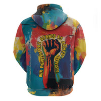 Amilcar Cabral Hoodie Armed Activist Quote Raised Fist African Liberation Tribute - Colorful Paint Stroke - Wonder Print Shop