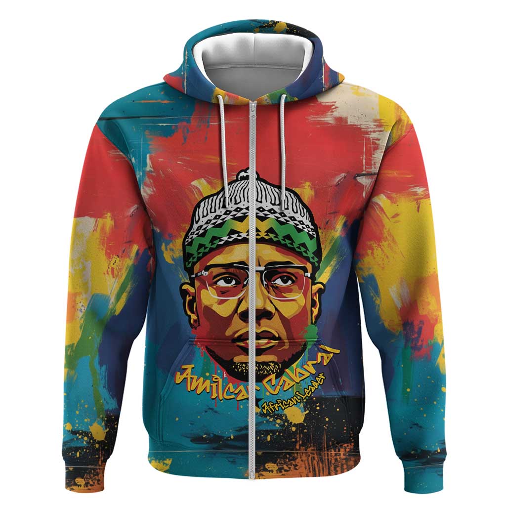 Amilcar Cabral Hoodie Armed Activist Quote Raised Fist African Liberation Tribute - Colorful Paint Stroke - Wonder Print Shop
