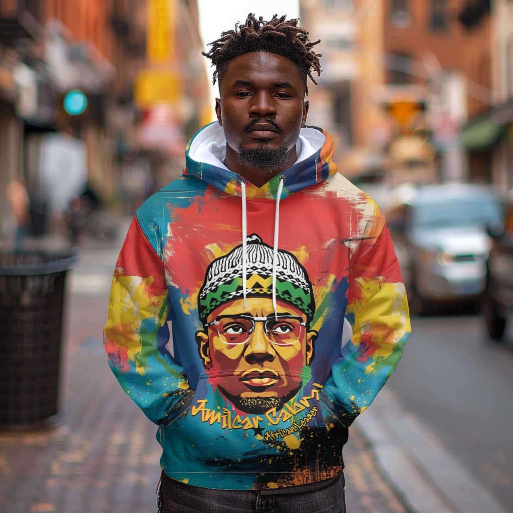 Amilcar Cabral Hoodie Armed Activist Quote Raised Fist African Liberation Tribute - Colorful Paint Stroke - Wonder Print Shop