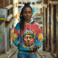 Amilcar Cabral Hoodie Armed Activist Quote Raised Fist African Liberation Tribute - Colorful Paint Stroke - Wonder Print Shop