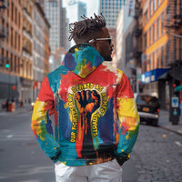 Amilcar Cabral Hoodie Armed Activist Quote Raised Fist African Liberation Tribute - Colorful Paint Stroke - Wonder Print Shop