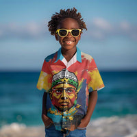 Amilcar Cabral Kid Hawaiian Shirt Armed Activist Quote Raised Fist African Liberation Tribute - Colorful Paint Stroke - Wonder Print Shop