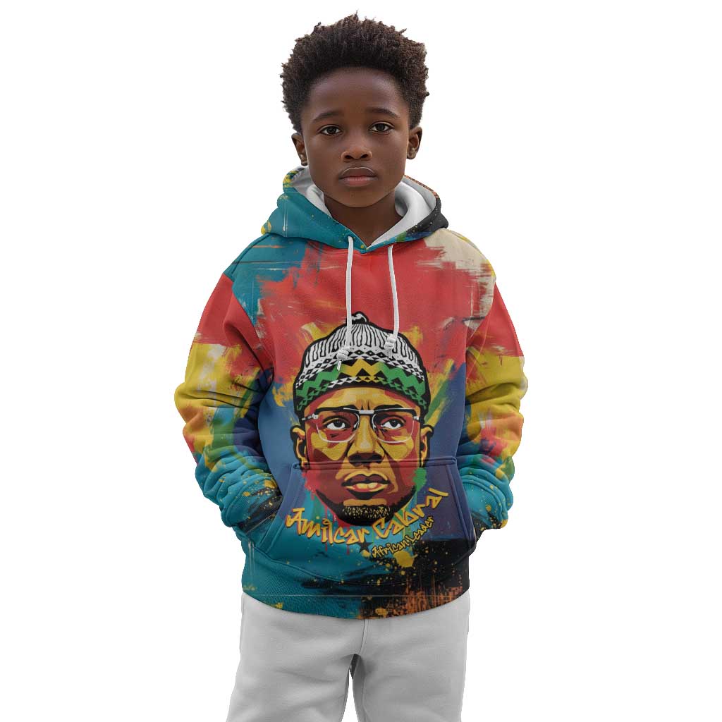 Amilcar Cabral Kid Hoodie Armed Activist Quote Raised Fist African Liberation Tribute - Colorful Paint Stroke - Wonder Print Shop
