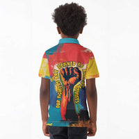 Amilcar Cabral Kid Polo Shirt Armed Activist Quote Raised Fist African Liberation Tribute - Colorful Paint Stroke - Wonder Print Shop