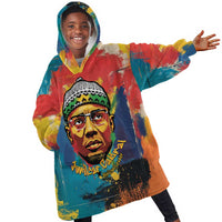 Amilcar Cabral Kid Wearable Blanket Hoodie Armed Activist Quote Raised Fist African Liberation Tribute - Colorful Paint Stroke - Wonder Print Shop