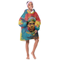 Amilcar Cabral Kid Wearable Blanket Hoodie Armed Activist Quote Raised Fist African Liberation Tribute - Colorful Paint Stroke - Wonder Print Shop