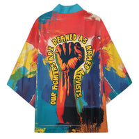 Amilcar Cabral Kimono Armed Activist Quote Raised Fist African Liberation Tribute - Colorful Paint Stroke - Wonder Print Shop