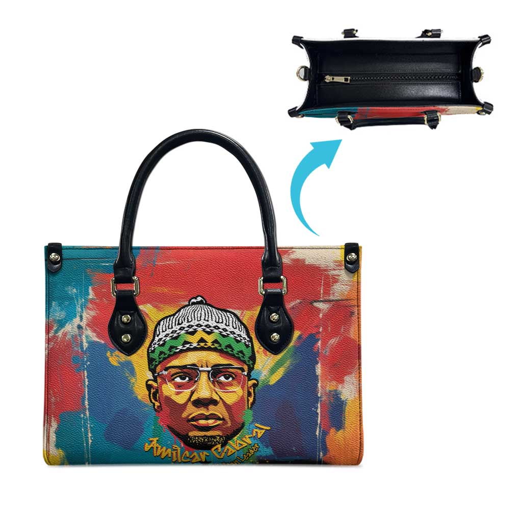 Amilcar Cabral Leather Bag Armed Activist Quote Raised Fist African Liberation Tribute - Colorful Paint Stroke - Wonder Print Shop