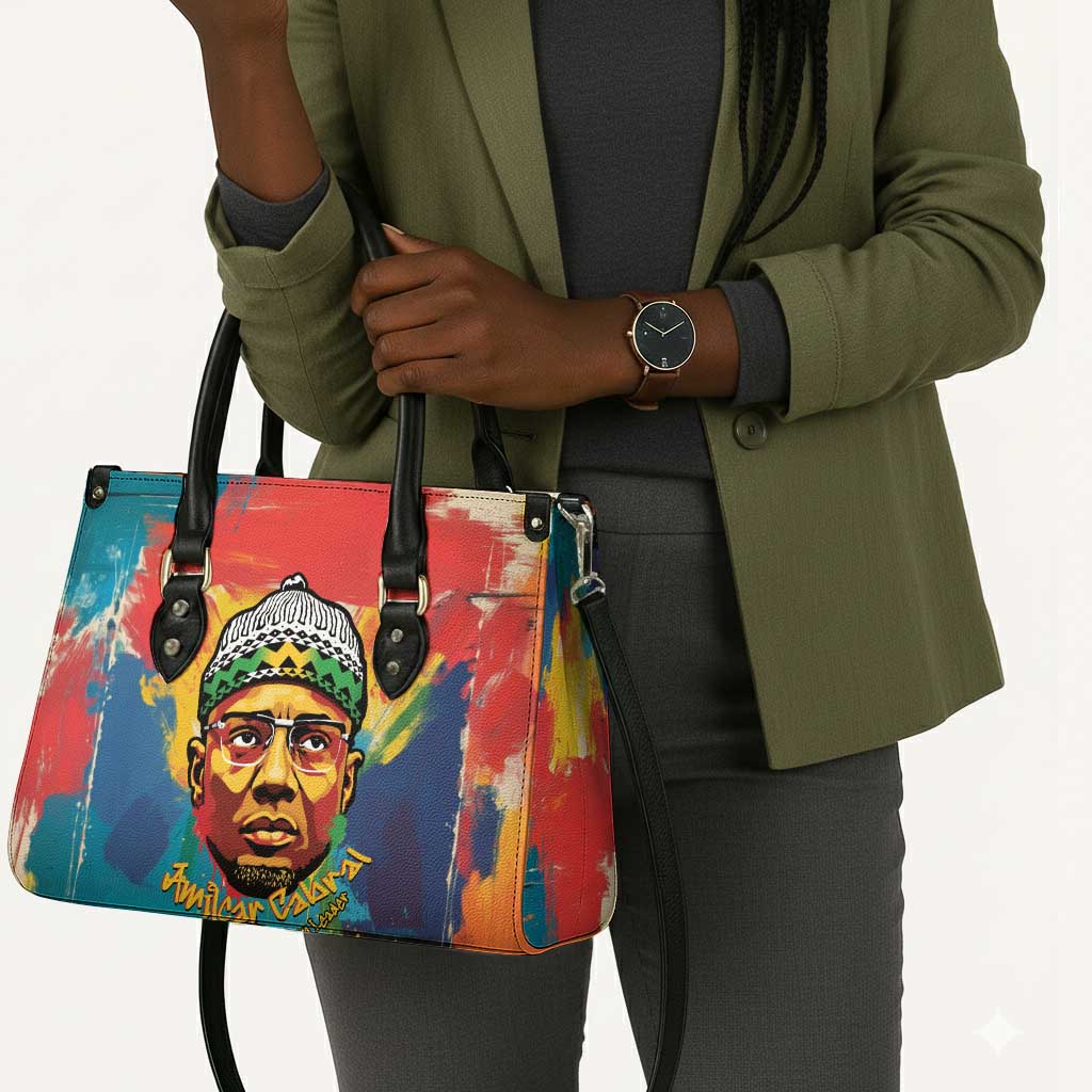 Amilcar Cabral Leather Bag Armed Activist Quote Raised Fist African Liberation Tribute - Colorful Paint Stroke - Wonder Print Shop