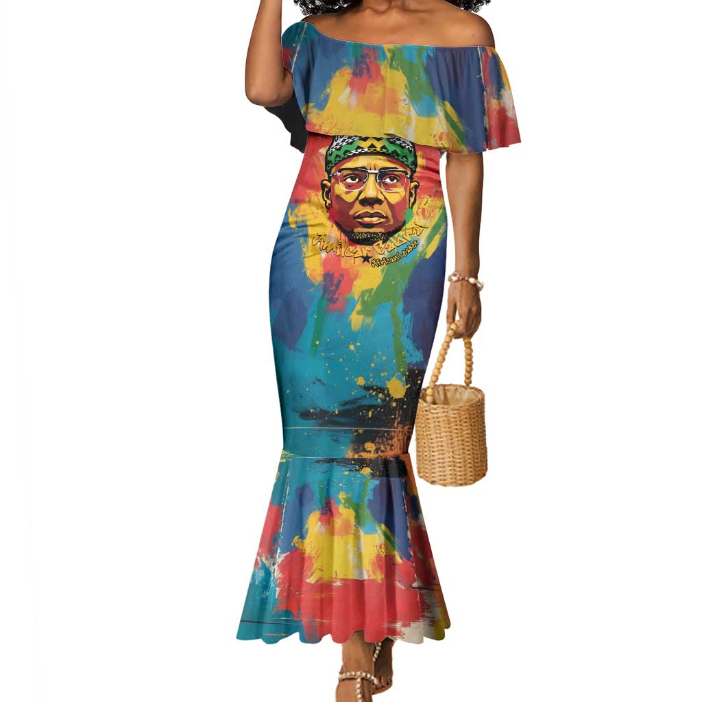 Amilcar Cabral Mermaid Dress Armed Activist Quote Raised Fist African Liberation Tribute - Colorful Paint Stroke - Wonder Print Shop