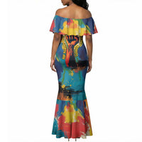 Amilcar Cabral Mermaid Dress Armed Activist Quote Raised Fist African Liberation Tribute - Colorful Paint Stroke - Wonder Print Shop