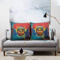 Amilcar Cabral Pillow Cover Armed Activist Quote Raised Fist African Liberation Tribute - Colorful Paint Stroke - Wonder Print Shop