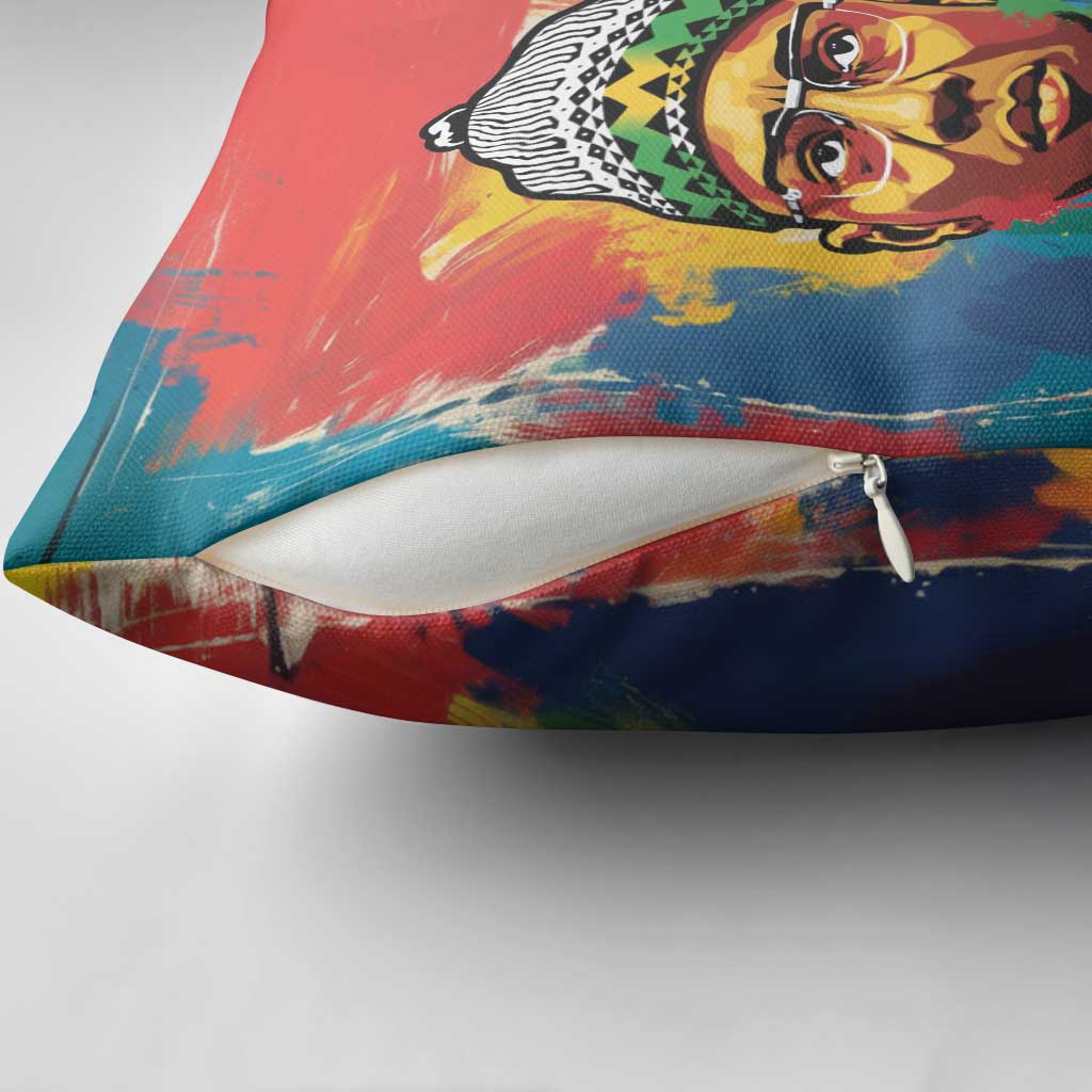 Amilcar Cabral Pillow Cover Armed Activist Quote Raised Fist African Liberation Tribute - Colorful Paint Stroke - Wonder Print Shop