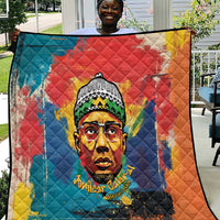Amilcar Cabral Quilt Armed Activist Quote Raised Fist African Liberation Tribute - Colorful Paint Stroke - Wonder Print Shop