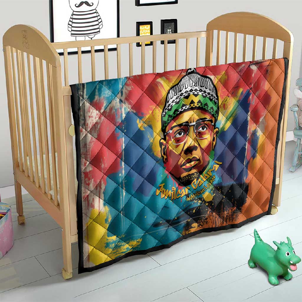 Amilcar Cabral Quilt Armed Activist Quote Raised Fist African Liberation Tribute - Colorful Paint Stroke - Wonder Print Shop