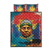 Amilcar Cabral Quilt Bed Set Armed Activist Quote Raised Fist African Liberation Tribute - Colorful Paint Stroke - Wonder Print Shop