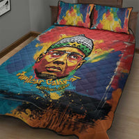 Amilcar Cabral Quilt Bed Set Armed Activist Quote Raised Fist African Liberation Tribute - Colorful Paint Stroke - Wonder Print Shop