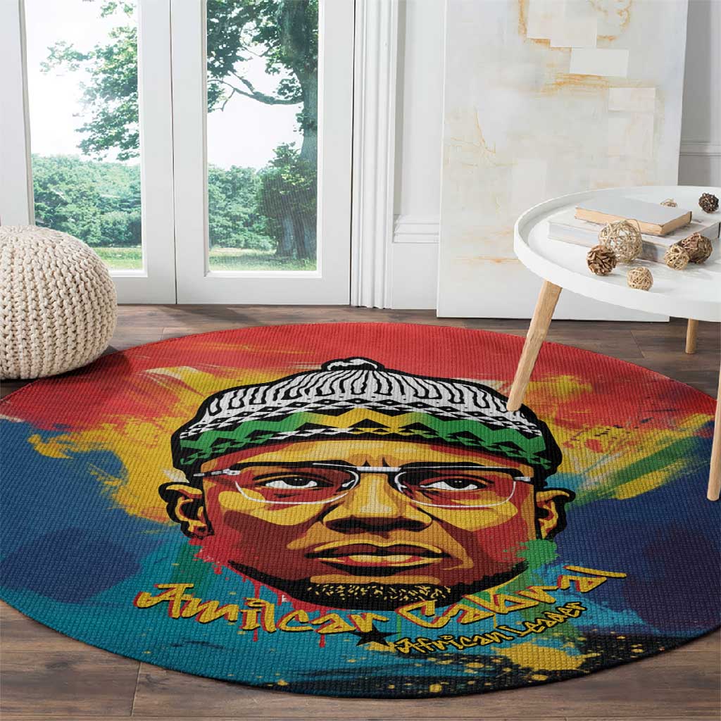 Amilcar Cabral Round Carpet Armed Activist Quote Raised Fist African Liberation Tribute - Colorful Paint Stroke - Wonder Print Shop