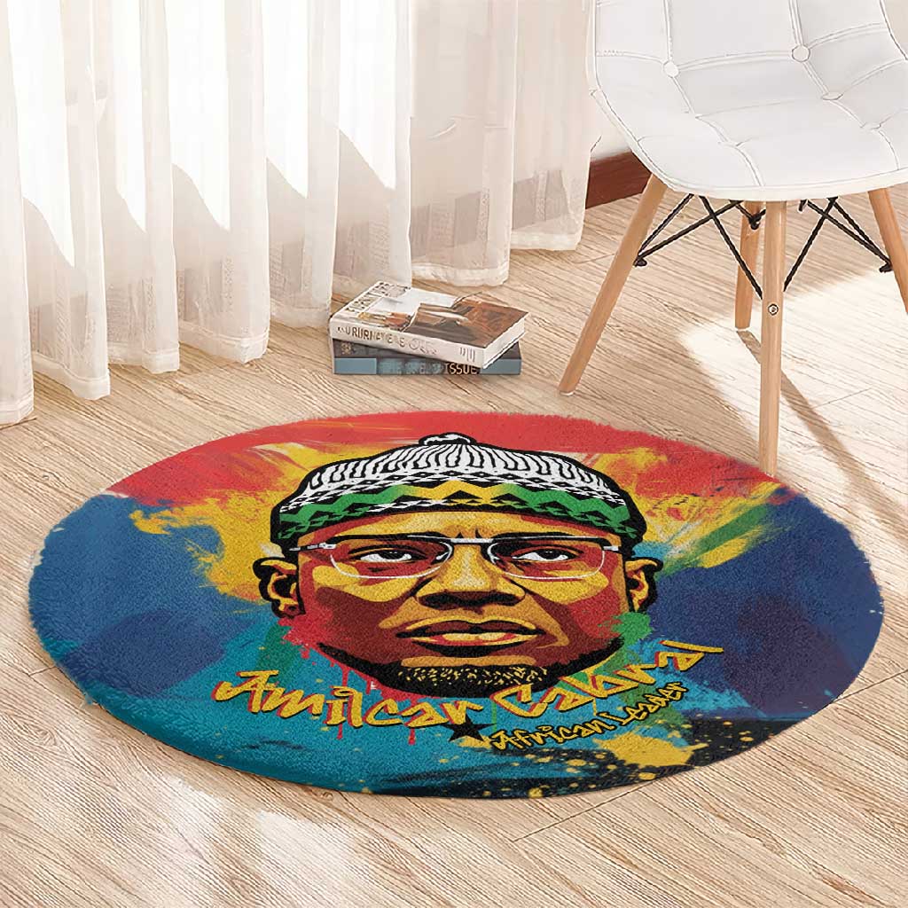 Amilcar Cabral Round Carpet Armed Activist Quote Raised Fist African Liberation Tribute - Colorful Paint Stroke - Wonder Print Shop
