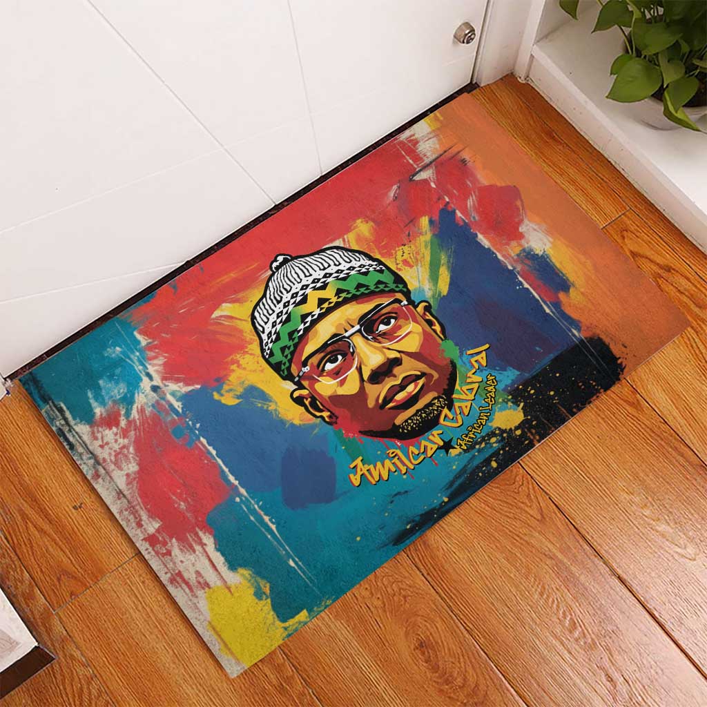 Amilcar Cabral Rubber Doormat Armed Activist Quote Raised Fist African Liberation Tribute - Colorful Paint Stroke - Wonder Print Shop