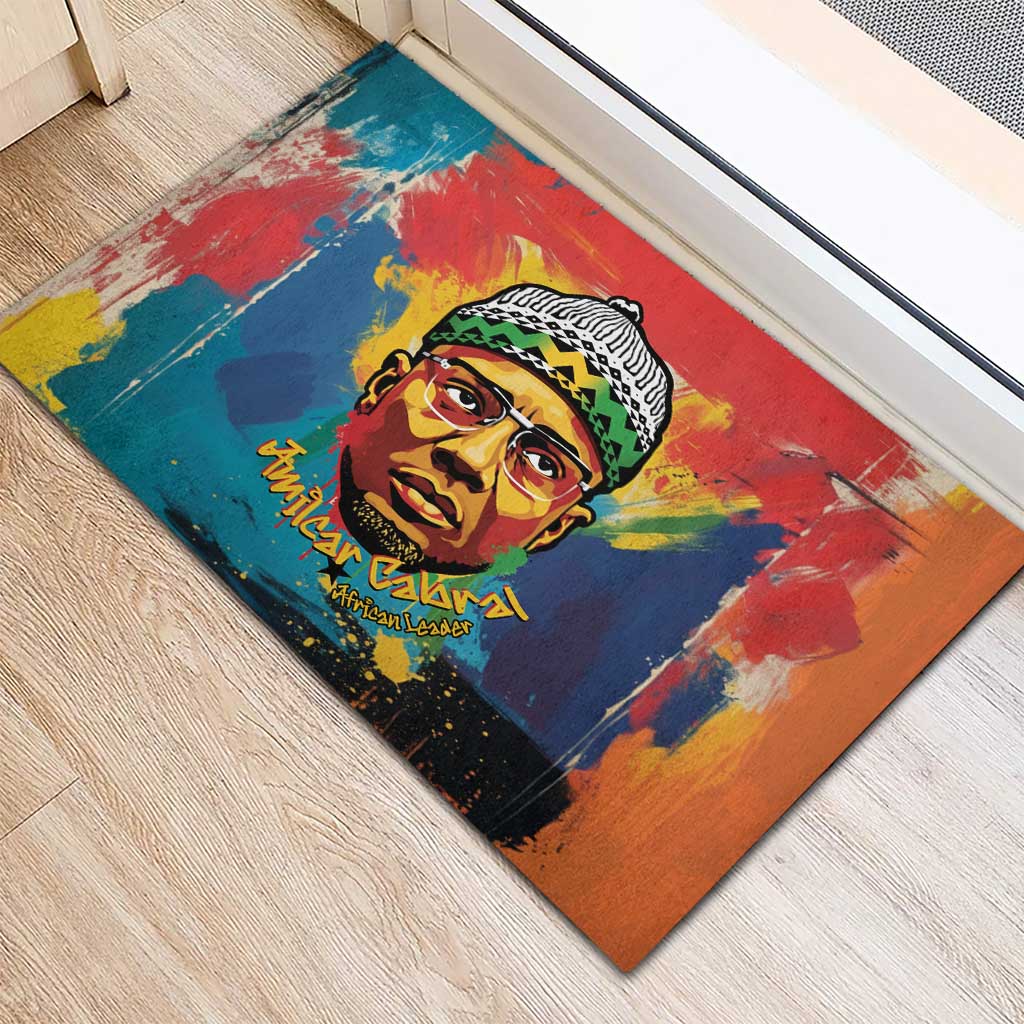 Amilcar Cabral Rubber Doormat Armed Activist Quote Raised Fist African Liberation Tribute - Colorful Paint Stroke - Wonder Print Shop