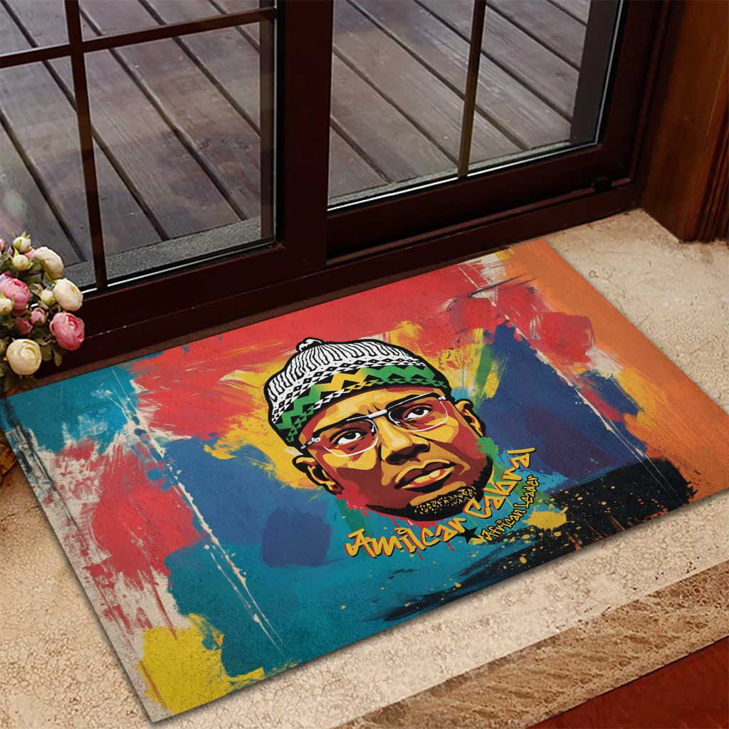 Amilcar Cabral Rubber Doormat Armed Activist Quote Raised Fist African Liberation Tribute - Colorful Paint Stroke - Wonder Print Shop