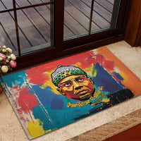 Amilcar Cabral Rubber Doormat Armed Activist Quote Raised Fist African Liberation Tribute - Colorful Paint Stroke - Wonder Print Shop