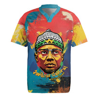 Amilcar Cabral Rugby Jersey Armed Activist Quote Raised Fist African Liberation Tribute - Colorful Paint Stroke - Wonder Print Shop