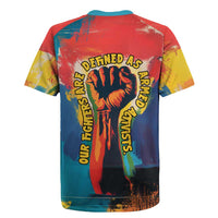 Amilcar Cabral Rugby Jersey Armed Activist Quote Raised Fist African Liberation Tribute - Colorful Paint Stroke - Wonder Print Shop