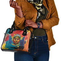 Amilcar Cabral Shoulder Handbag Armed Activist Quote Raised Fist African Liberation Tribute - Colorful Paint Stroke - Wonder Print Shop