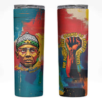 Amilcar Cabral Skinny Tumbler Armed Activist Quote Raised Fist African Liberation Tribute - Colorful Paint Stroke - Wonder Print Shop