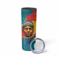 Amilcar Cabral Skinny Tumbler Armed Activist Quote Raised Fist African Liberation Tribute - Colorful Paint Stroke - Wonder Print Shop