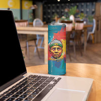 Amilcar Cabral Skinny Tumbler Armed Activist Quote Raised Fist African Liberation Tribute - Colorful Paint Stroke - Wonder Print Shop