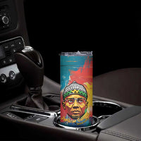 Amilcar Cabral Skinny Tumbler Armed Activist Quote Raised Fist African Liberation Tribute - Colorful Paint Stroke - Wonder Print Shop