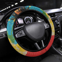 Amilcar Cabral Steering Wheel Cover Armed Activist Quote Raised Fist African Liberation Tribute - Colorful Paint Stroke - Wonder Print Shop
