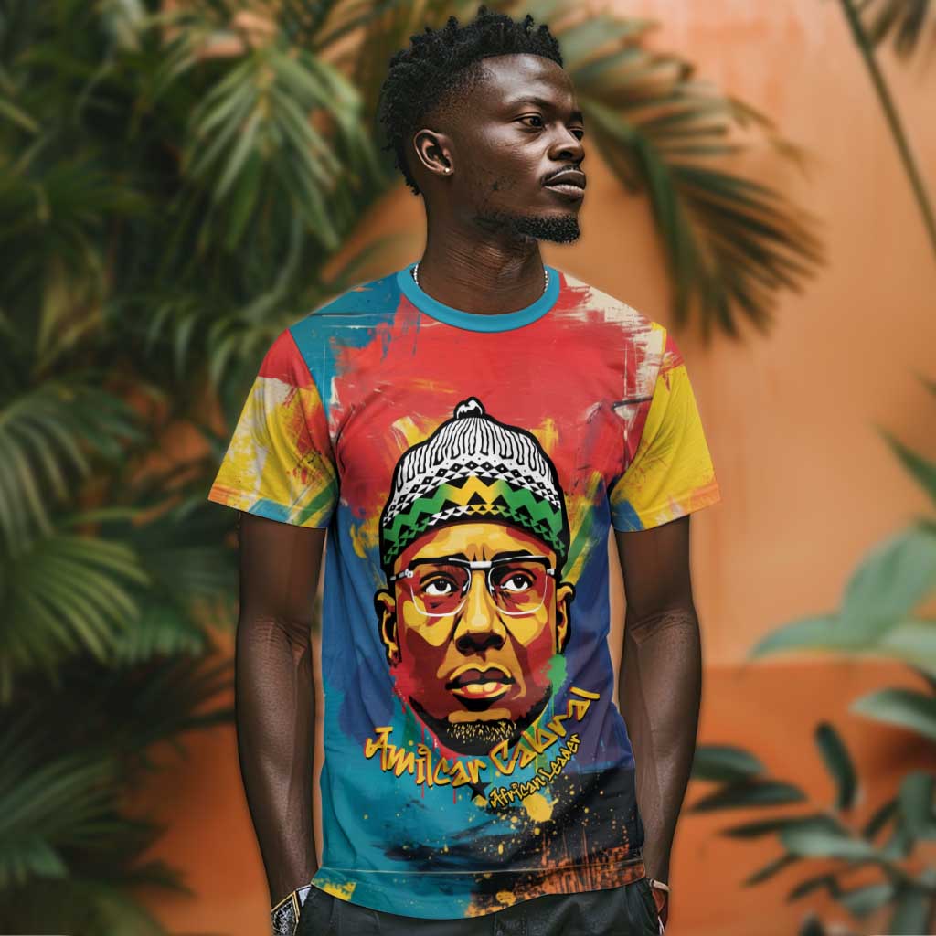 Amilcar Cabral T shirt Armed Activist Quote Raised Fist African Liberation Tribute - Colorful Paint Stroke - Wonder Print Shop
