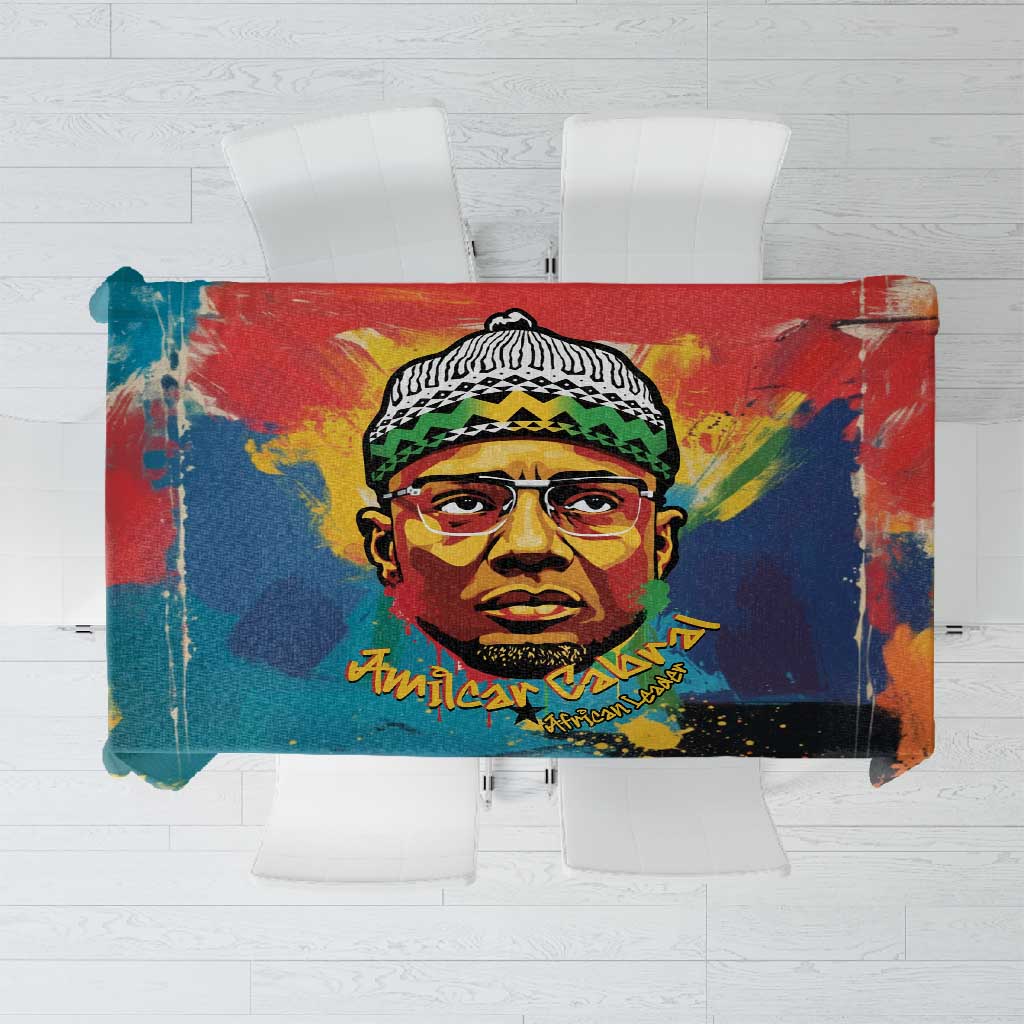 Amilcar Cabral Tablecloth Armed Activist Quote Raised Fist African Liberation Tribute - Colorful Paint Stroke - Wonder Print Shop