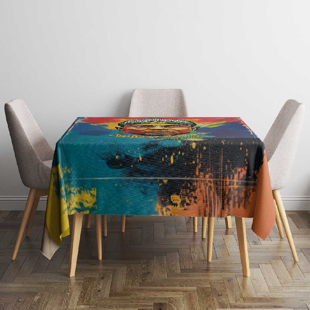 Amilcar Cabral Tablecloth Armed Activist Quote Raised Fist African Liberation Tribute - Colorful Paint Stroke - Wonder Print Shop