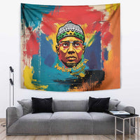 Amilcar Cabral Tapestry Armed Activist Quote Raised Fist African Liberation Tribute - Colorful Paint Stroke - Wonder Print Shop