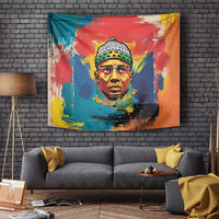 Amilcar Cabral Tapestry Armed Activist Quote Raised Fist African Liberation Tribute - Colorful Paint Stroke - Wonder Print Shop