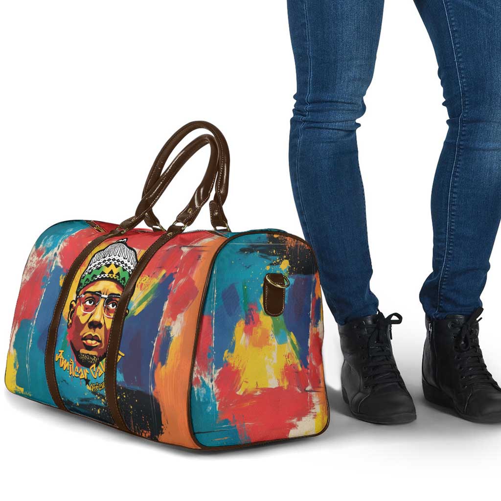 Amilcar Cabral Travel Bag Armed Activist Quote Raised Fist African Liberation Tribute - Colorful Paint Stroke - Wonder Print Shop