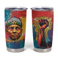 Amilcar Cabral Tumbler Cup Armed Activist Quote Raised Fist African Liberation Tribute - Colorful Paint Stroke - Wonder Print Shop
